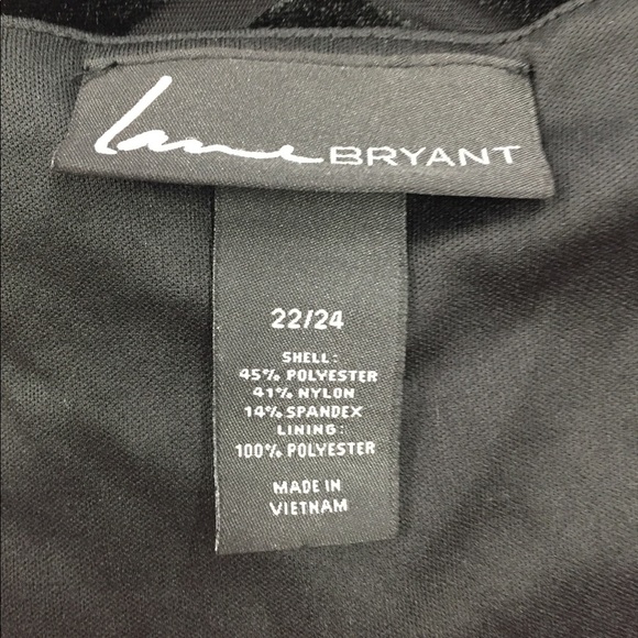 Lane‎ Bryant BLACK VELVET CHEVRON DRESS - Picture 5 of 6